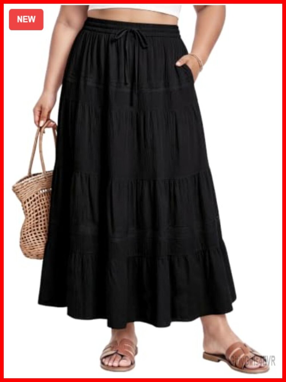 Plus Size Maxi Skirt with Pockets Renaissance Long Flowy Layered Design